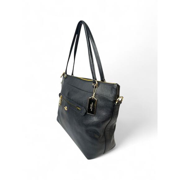 Coach Gallery Saffiano Black Pebbled Leather Taylor Tote - Picture 6 of 12